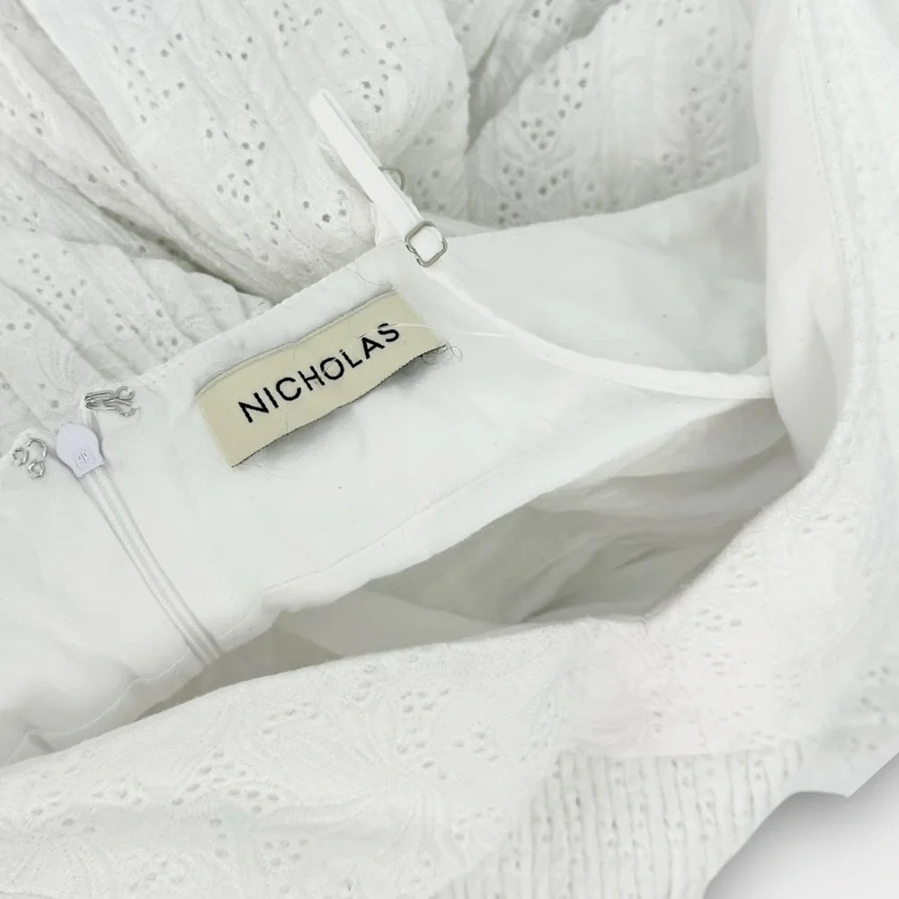 NICHOLAS Featherington Eyelet Empire Waist Midi Dress‎ EUC Size 2 Cottagecore